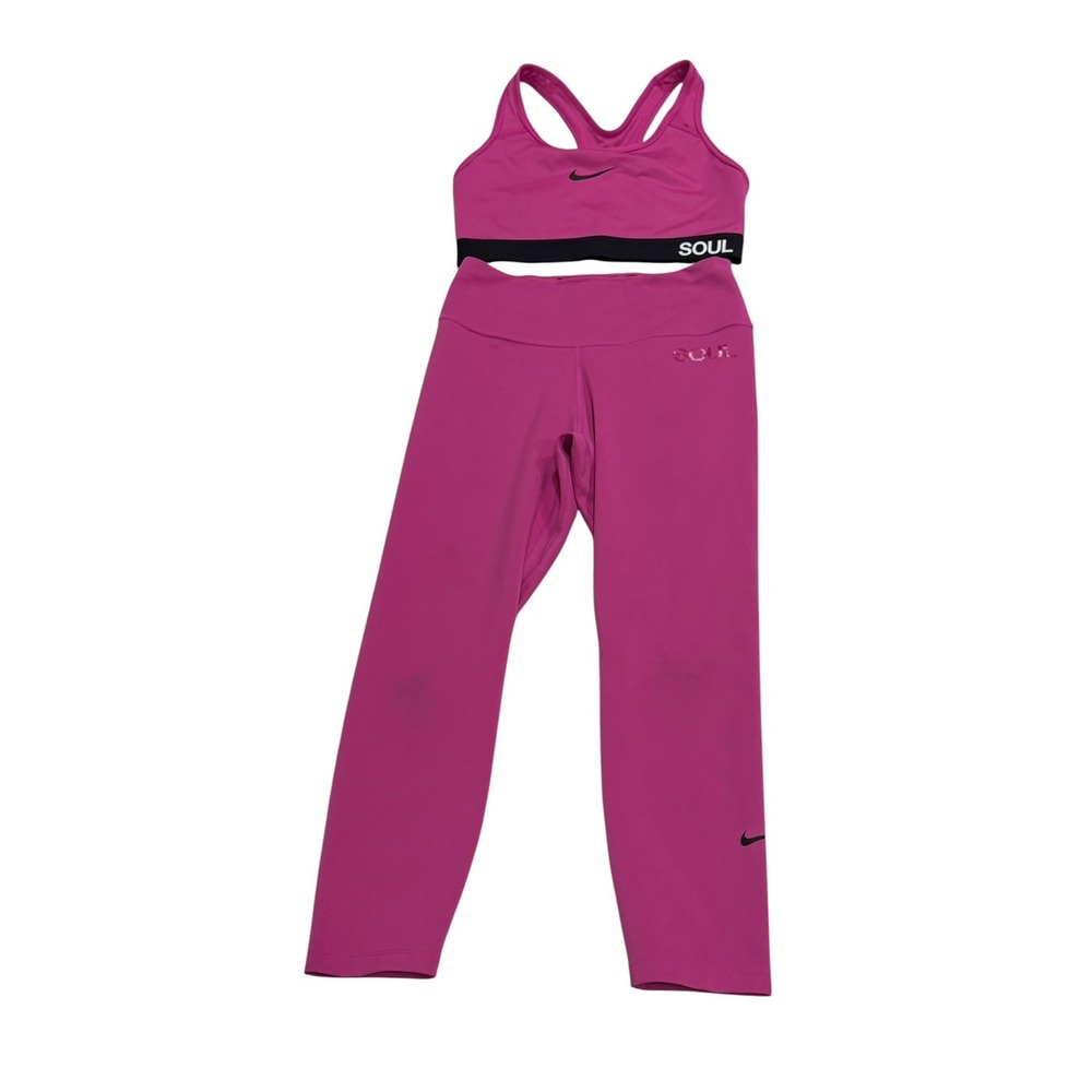 Nike Soulcycle Sports Bra & Leggings Set Hot Pink Small dri-fit Women Size Small